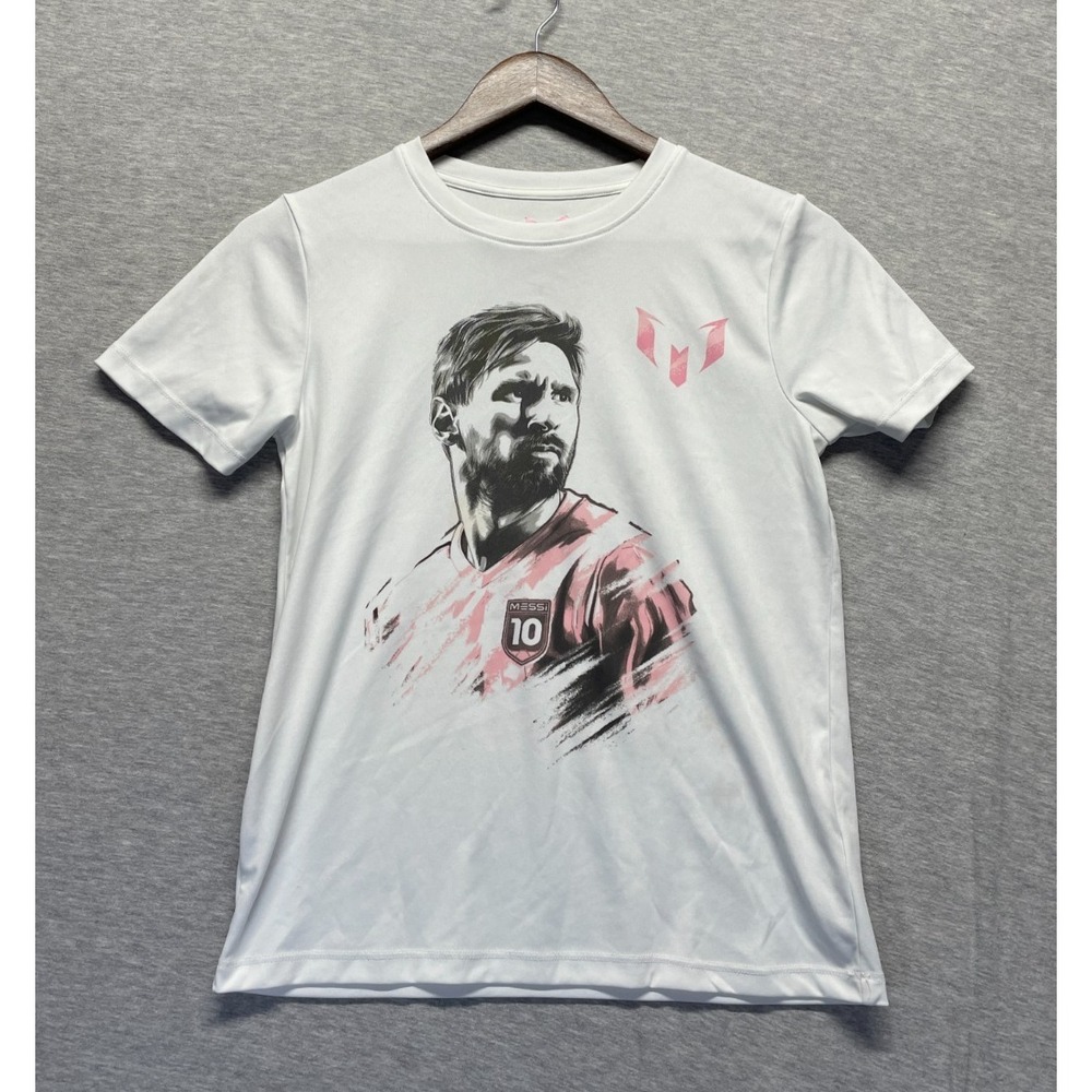 Messi Collection T Shirt Boys M (10-12) White Graphic Print LCW Kids Messi‎ Logo